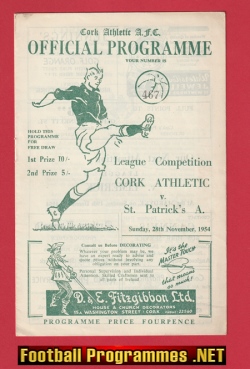 Cork Athletic v St Patricks Athletic 1954 – Irish