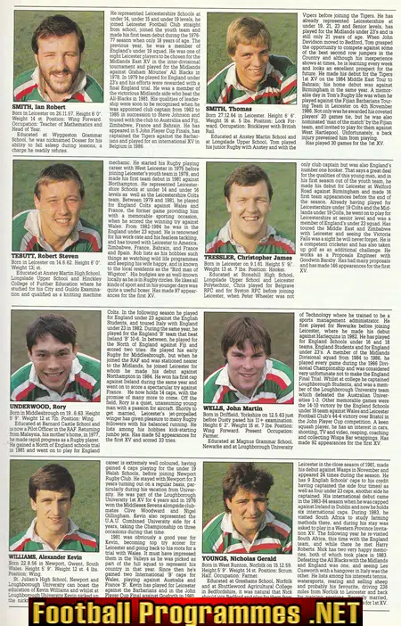 Leicester Rugby Club World Tour Brochure Programme 1987 SIGNED