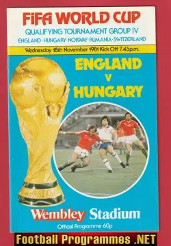 England v Hungary 1981 - Multi Autographed SIGNED