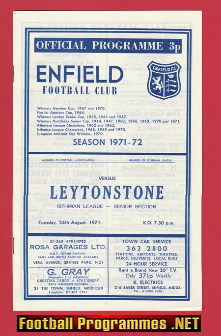 Enfield v Leytonstone 1971