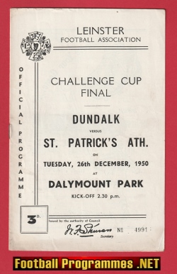 Dundalk v St Patricks Athletic 1950 – Dalymount Park Dublin