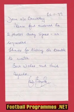 Halifax Speedway Eric Bocock Autograph Signed Letter 1999
