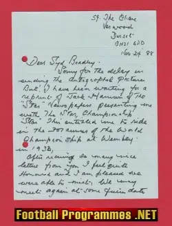 High Beach Speedway Syd Edmonds Autograph Signed Letter 1988