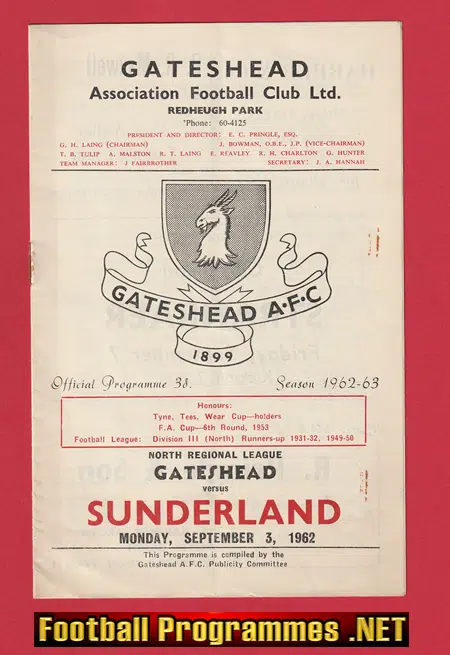 Gateshead v Sunderland 1962 - Northern League