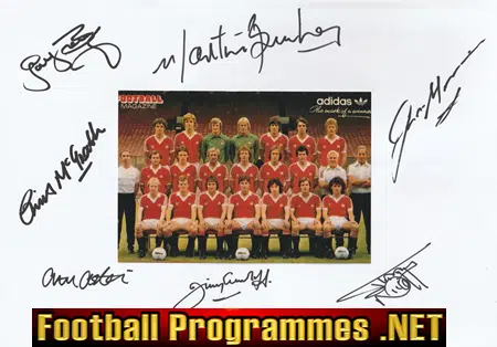 Manchester United Football Club Multi Signed Picture 1980s