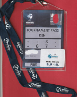 Denmark v England 2011 – U21 Media Press Pass Lanyard Ticket