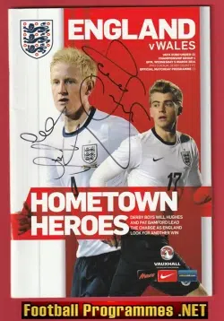 England v Wales 2014 - U21 Multi Signed Autographed + Southgate