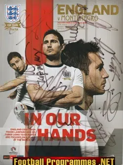 England v Montenegro 2103 - Multi Signed Autographed World Cup