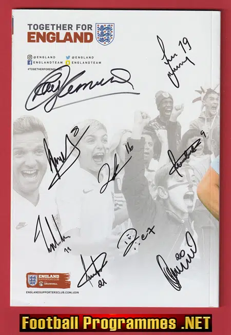 England v Lithuania 2017 - Multi Signed Autographed World Cup