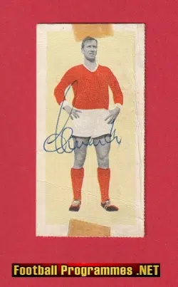 Manchester United Bobby Charlton Autograph Signed Card Man Utd