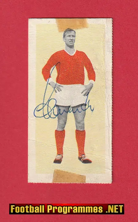 Manchester United Bobby Charlton Autograph Signed Card Man Utd