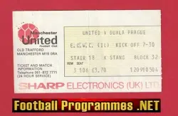 Manchester United v Dukla Prague 1983 - Football Ticket