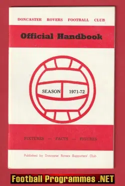 Doncaster Rovers Football Club Official Handbook 1971 - 1972