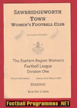 Sawbridgeworth Town Ladies v Stanway 2004 - Womens Football
