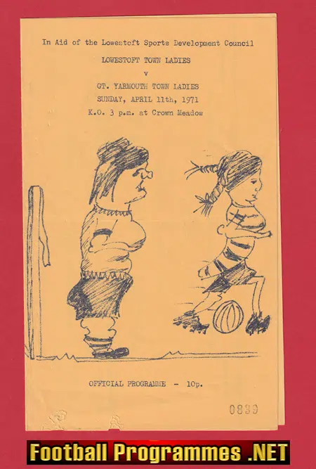 Lowestoft Town Ladies v Great Yarmouth Town 1971 Womens Football