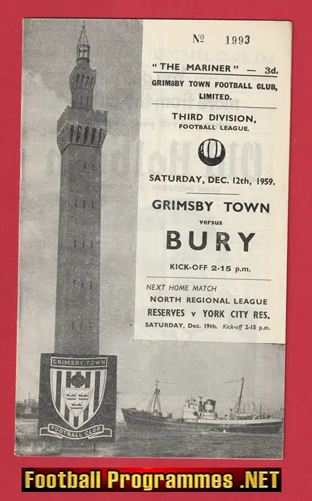 Grimsby Town v Bury 1959 – 1950’s