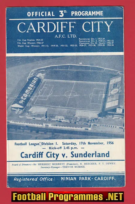 Cardiff City v Sunderland 1956