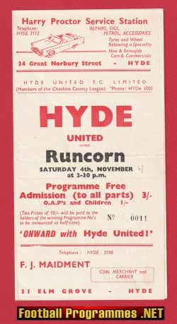 Hyde United v Runcorn 1967