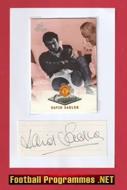 Manchester United David Sadler Autograph Signed Man Utd