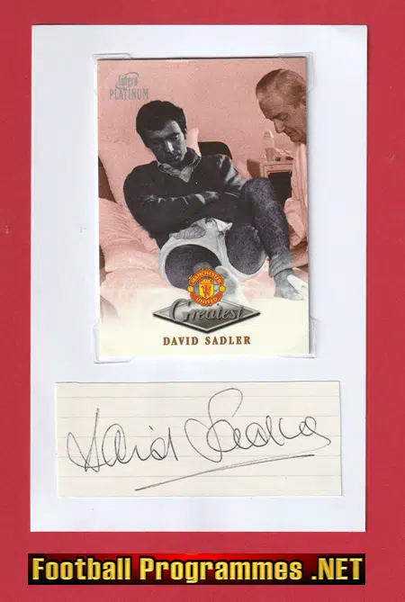 Manchester United David Sadler Autograph Signed Man Utd