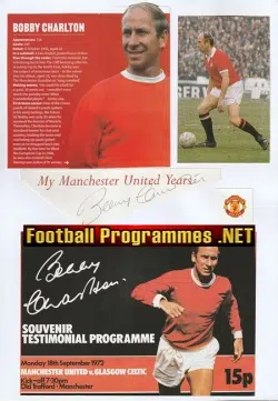 Manchester United Bobby Charlton Autograph Signed Man Utd