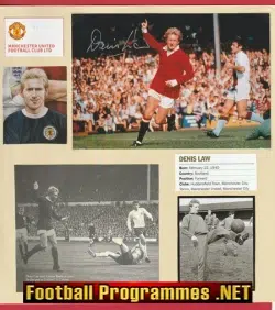 Manchester United Denis Law Autograph Signed Man Utd Footballer