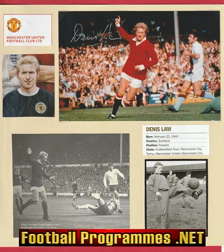 Manchester United Denis Law Autograph Signed Man Utd Footballer