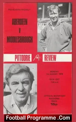 Aberdeen v Middlesbrough 1978 – Sir Alex Ferguson Manager