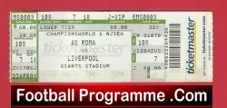 AS Roma v Liverpool 2004 Football Ticket Giants Stadium America