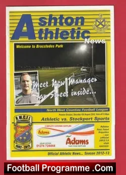 Ashton Athletic v Stockport Sports 2012 - First Stockport Sports - football programme