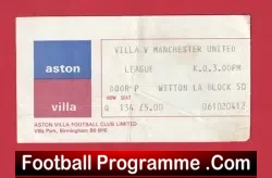 Aston Villa v Manchester United 1984 – Football Ticket