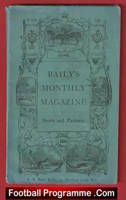 Baily’s Football Monthly Magazine Book 1882 – Antique 1800’s