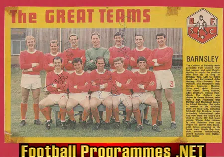 Barnsley Football Club Multi Autographed Signed 1968