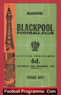Blackpool v Stoke City 1966 - football programme