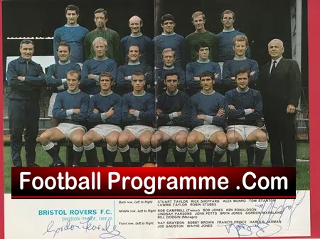 Bristol Rovers Football Club 1969 - Multi Autographed SIGNED