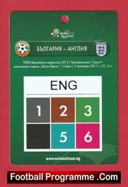 Bulgaria v England 1999 – Media Press Pass Lanyard Ticket