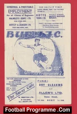 Bury v Barnsley 1948 - 1940s - football programme