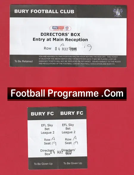 Bury v Port Vale 2019 – Football Tickets Last Ever Home Game
