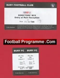 Bury v Port Vale 2019 – Football Tickets Last Ever Home Game
