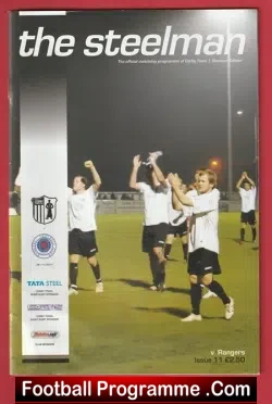 Corby Town v Glasgow Rangers 2011 - Friendly Match - football programme