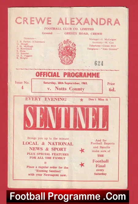 Crewe Alexandra v Notts County 1963