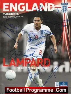 England v Andorra 2009 – Multi Signed Autographed