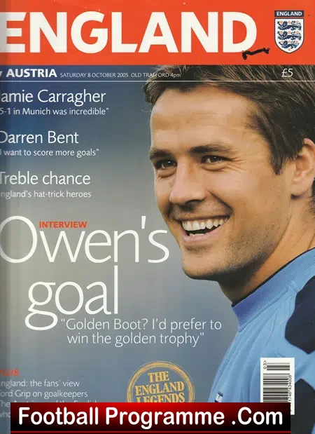 England v Austria 2005 - Old Trafford Multi Autographed SIGNED
