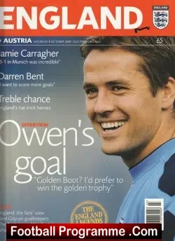 England v Austria 2005 - Old Trafford Multi Autographed SIGNED - football programme