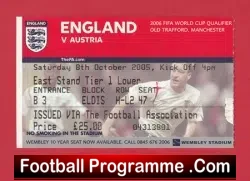 England v Austria 2005 – Ticket Old Trafford