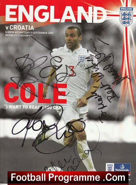 England v Croatia 2009 – Multi Signed Autographed