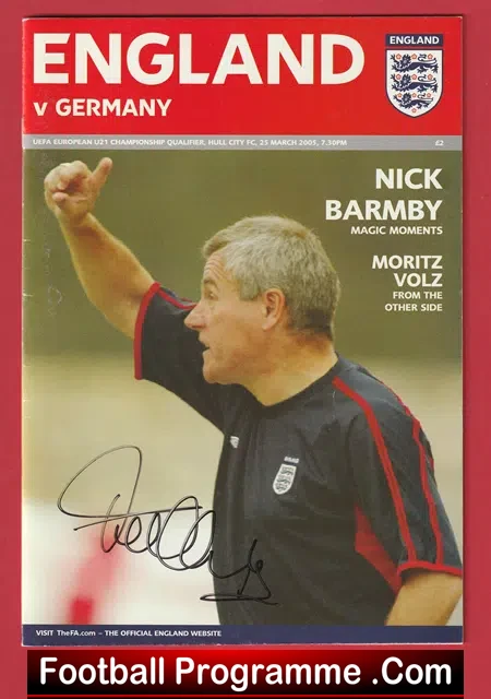England v Germany 2005 – U21 Multi Signed Autographed