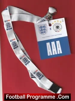 England v Germany 2019 – U21 Media Press Pass Lanyard Ticket