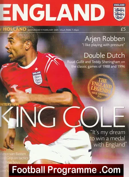 England v Holland 2005 - Villa Park Multi Autographed SIGNED