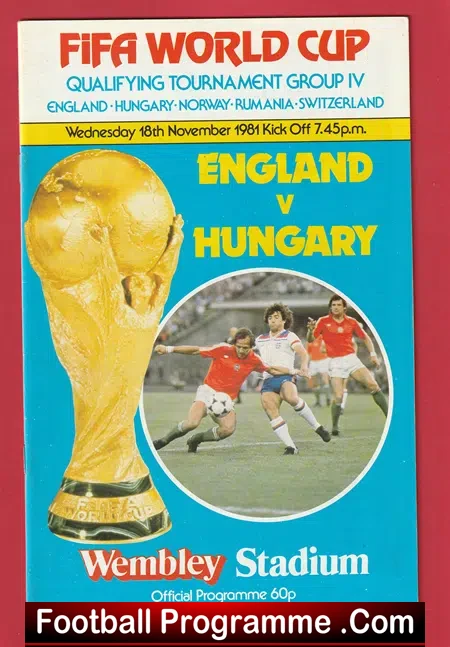 England v Hungary 1981 – Multi Autographed SIGNED